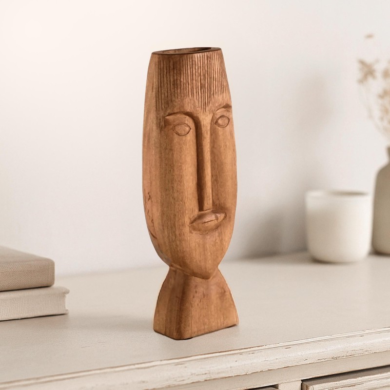 Statue décorative en bois sculpté 53 cm - Mana