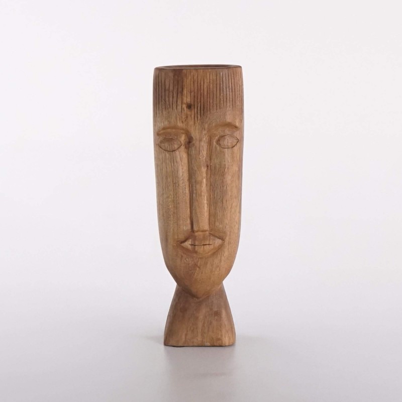 Statue décorative en bois sculpté 43 cm - Mana