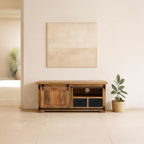 Meuble TV industriel bois et métal 120 cm - Paris
