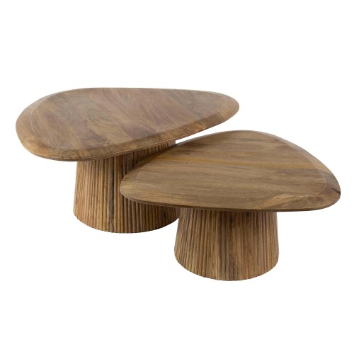 Table de salon en bois massif de manguier (lot de 2) - Cresco