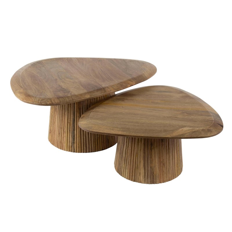 Table de salon en bois massif de manguier (lot de 2) - Cresco