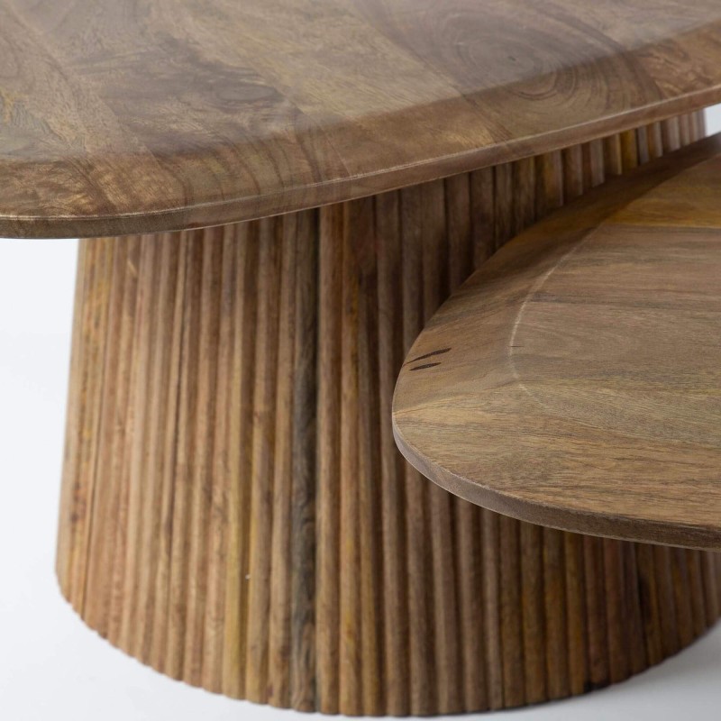 Table de salon en bois massif de manguier (lot de 2) - Cresco