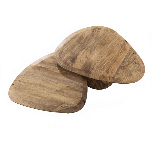 Table de salon en bois massif de manguier (lot de 2) - Cresco