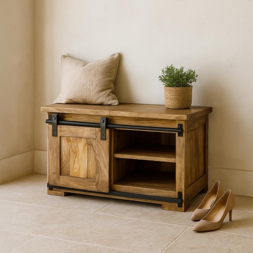 Banc coffre en bois massif...