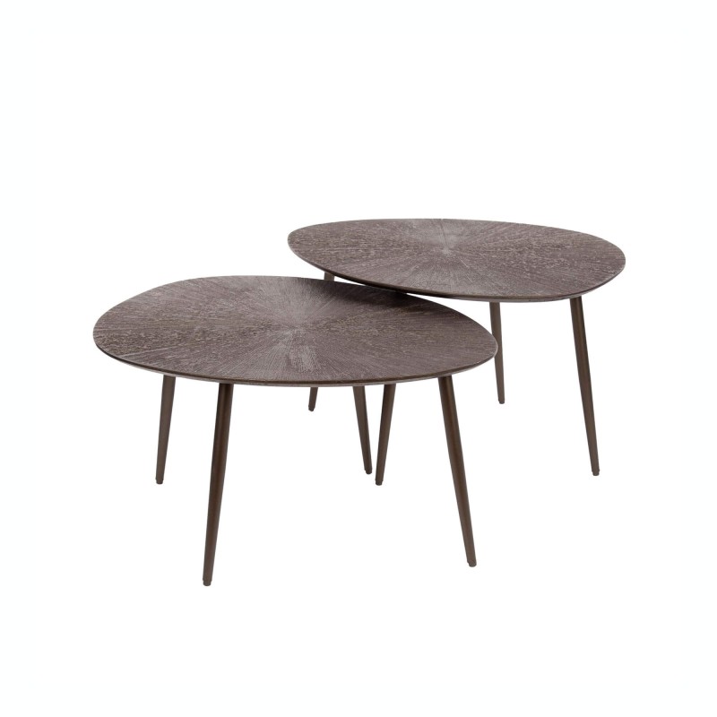 Table basse en métal couleur bronze (lot de 2) - Nesso
