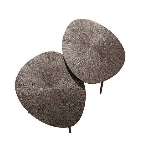 Table basse en métal couleur bronze (lot de 2) - Nesso