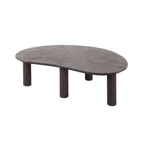 Table basse en bois de teck forme organique couleur marron - Ovo
