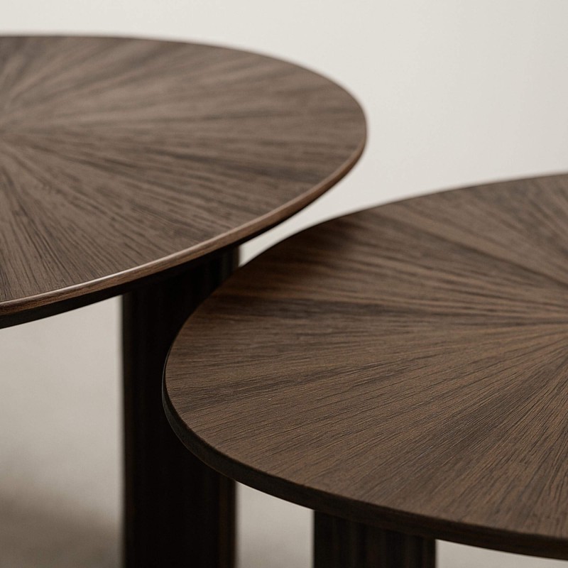 Table basse en bois de teck couleur marron (lot de 2) - Ovo