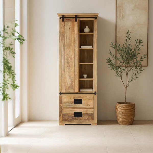 Bibliothèque industrielle en bois massif - Paris