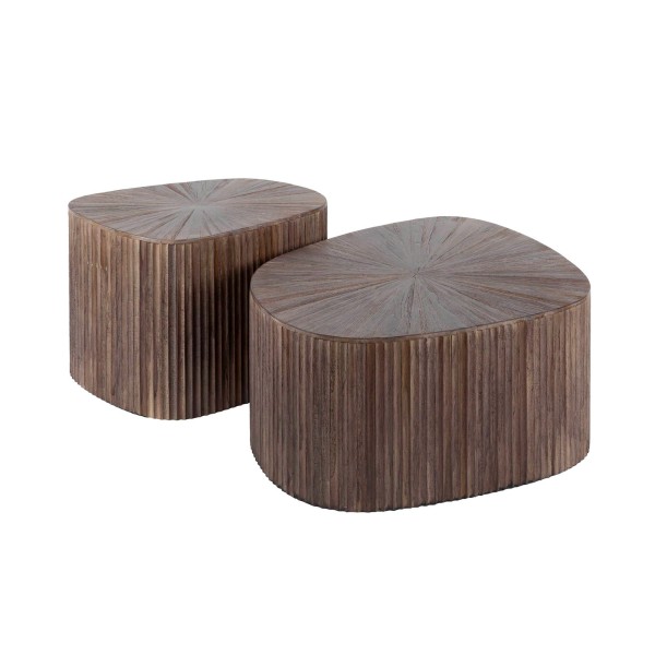 Table en bois de teck forme organique (lot de 2) - Ovo
