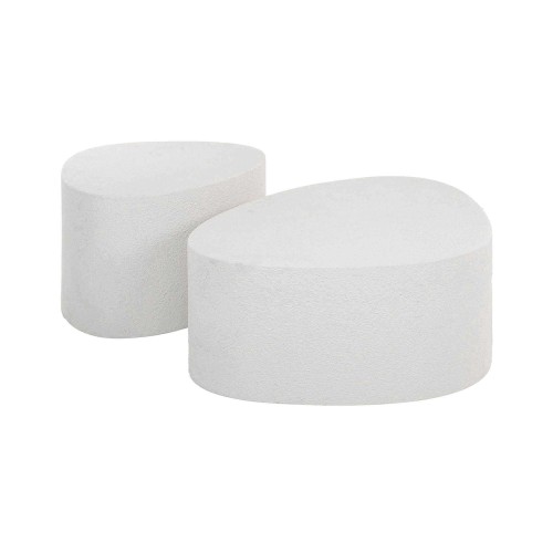 Table basse design blanche en marbre composite (lot de 2) - Arco