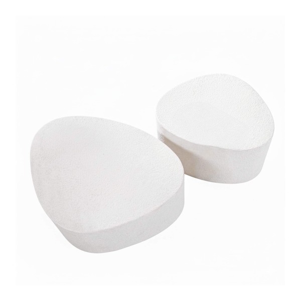 Table basse design blanche en marbre composite (lot de 2) - Arco