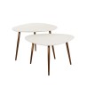 Table basse design blanche en marbre composite (lot de 2) - Arco