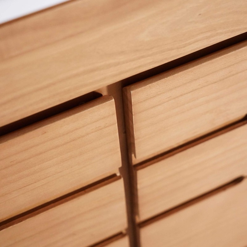 Meuble de salle de bain en bois massif avec simple vasque encastrée (blanc brillant) - Ashwini