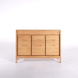 Meuble de salle de bain en bois massif avec double vasque encastrée (blanc brillant) - Ashwini