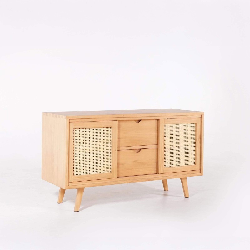 Meuble salle de bain en bois massif sur pieds 140 cm - Anaya