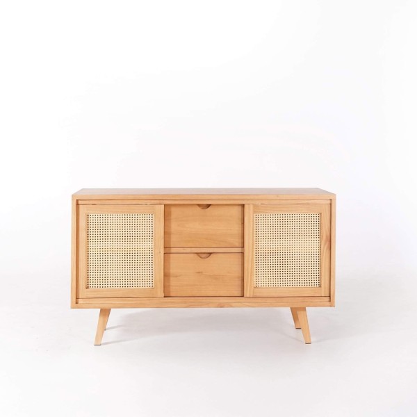 Meuble salle de bain en bois massif sur pieds 140 cm - Anaya