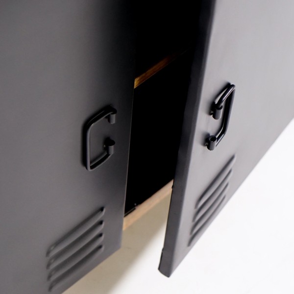 Armoire en bois massif de manguier et porte en métal 60 cm - Kansas