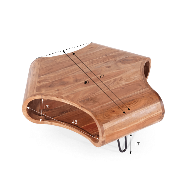 Table basse en bois massif d'acacia - Livo