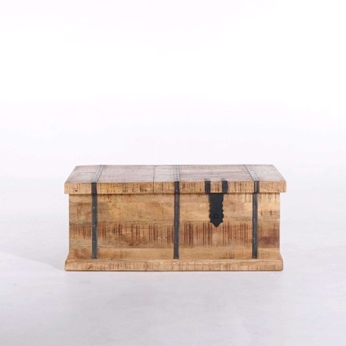 Table de salon coffre de rangement en bois massif