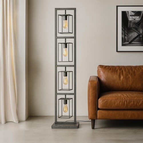 Lampadaire de salon style industriel en métal - Nocta