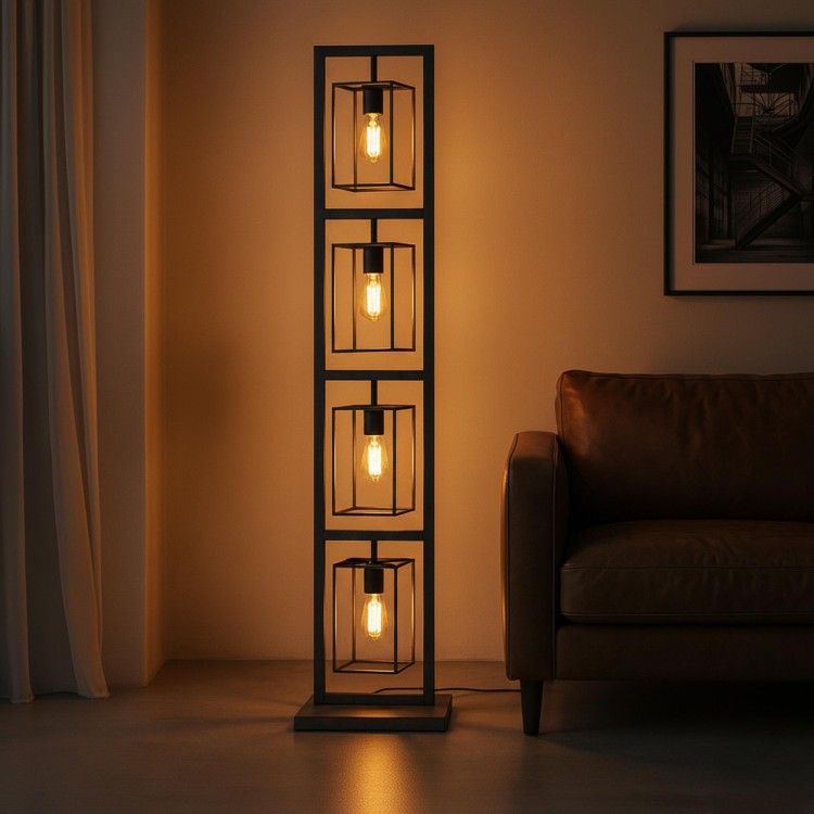 Lampadaire de salon style industriel en métal - Nocta