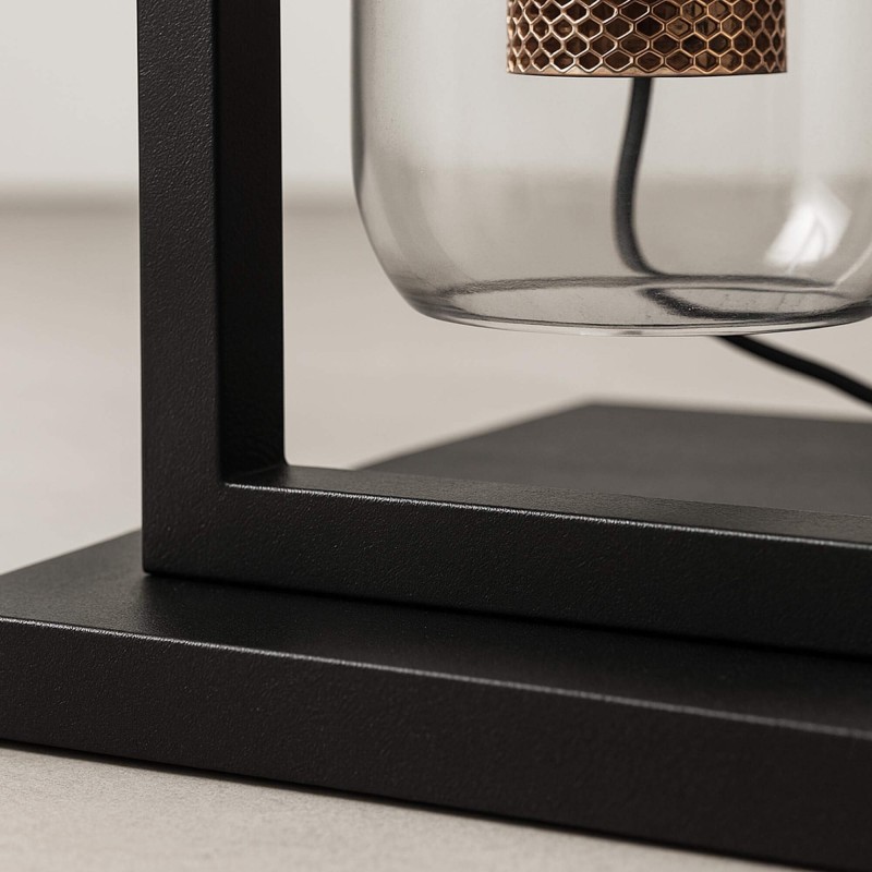 Lampadaire de salon avec abat-jours en verre fumé soufflé - Brila