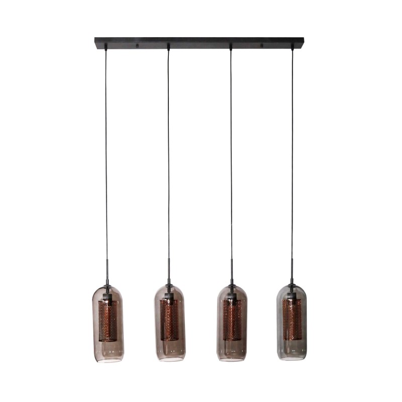 Lampe suspendue avec abat-jours en verre fumé soufflé - Brila