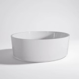 Vasque ronde en céramique, blanc brillant - Rundo