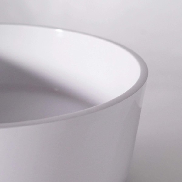 Vasque ronde en céramique, blanc brillant - Rundo