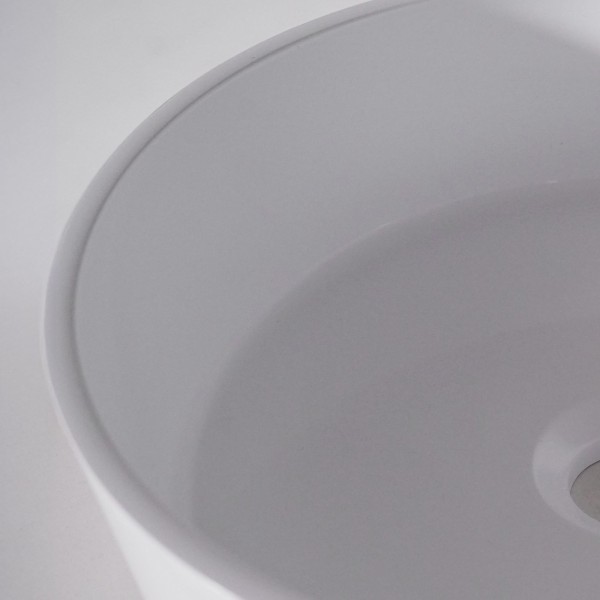 Vasque ronde en céramique, blanc mat - Rundo