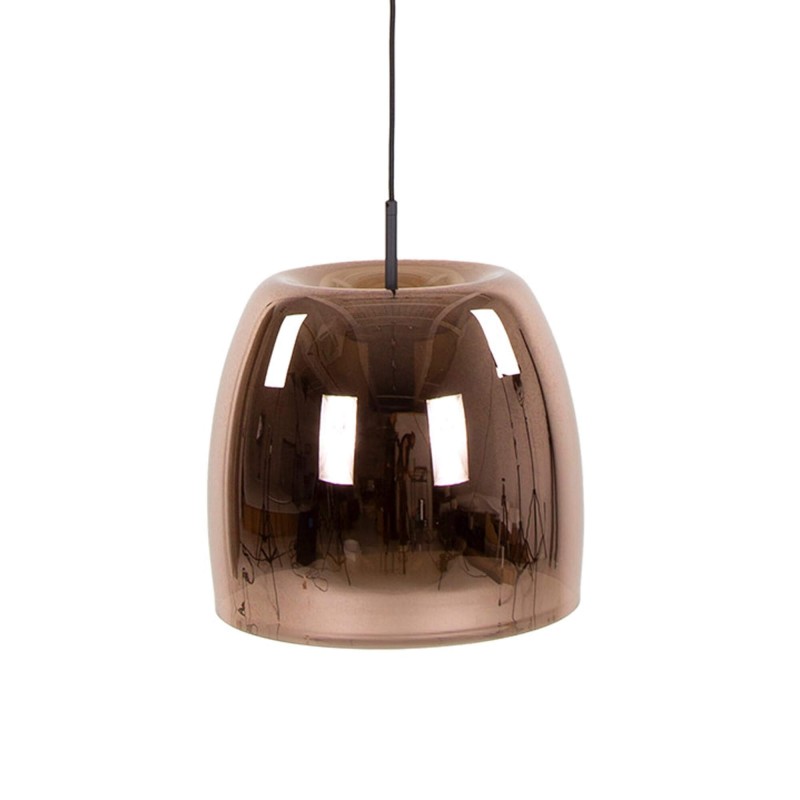 Luminaire en suspension avec abat-jour en verre cuivré - Opala