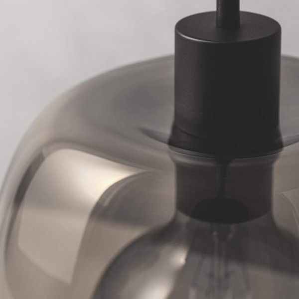 Luminaire en suspension avec abat-jour en verre fumé - Opala