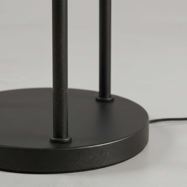 Lampadaire de salon style industriel en métal avec abat-jours en verre - Caleo