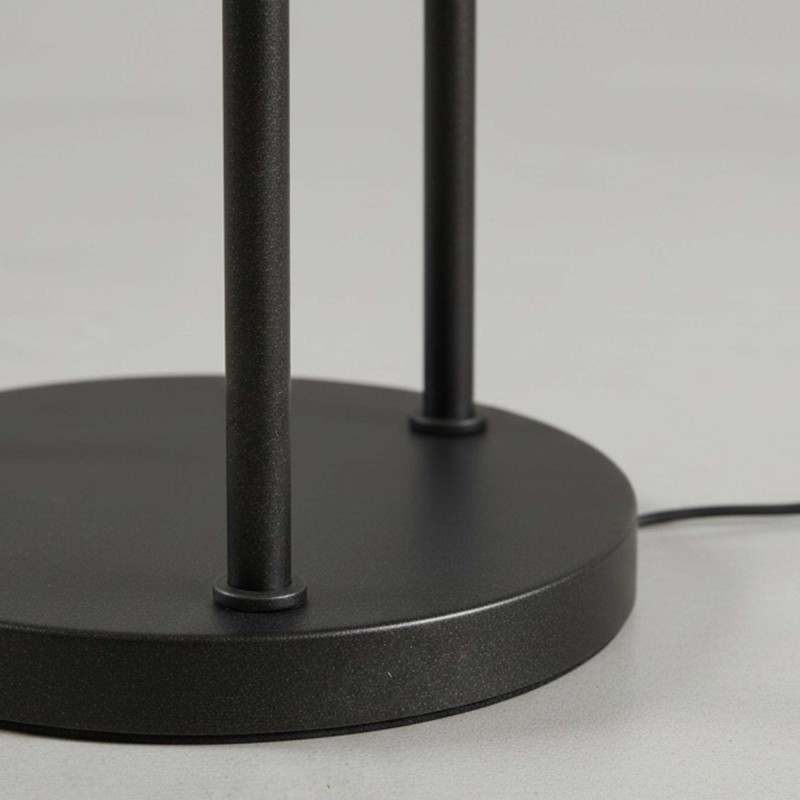 Lampadaire de salon style industriel en métal avec abat-jours en verre - Caleo