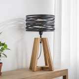 Lampe de bureau style industriel en bois avec abat jour en métal torsadé - Twist