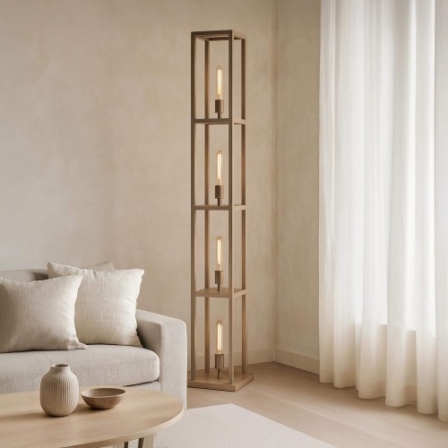 Lampe sur pied de salon en métal avec éclairage LED style industriel - Strukt