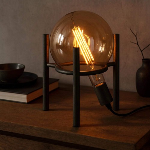 Lampe industrielle à poser en argent veilli - Saturn
