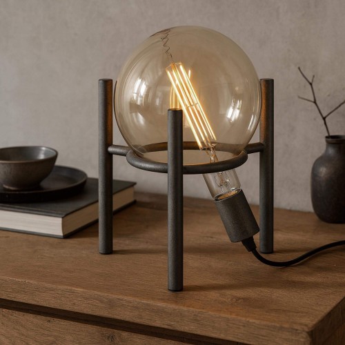 Lampe industrielle à poser en argent veilli - Saturn