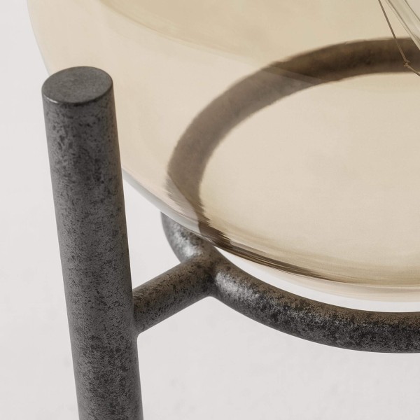 Lampe industrielle à poser en argent veilli - Saturn