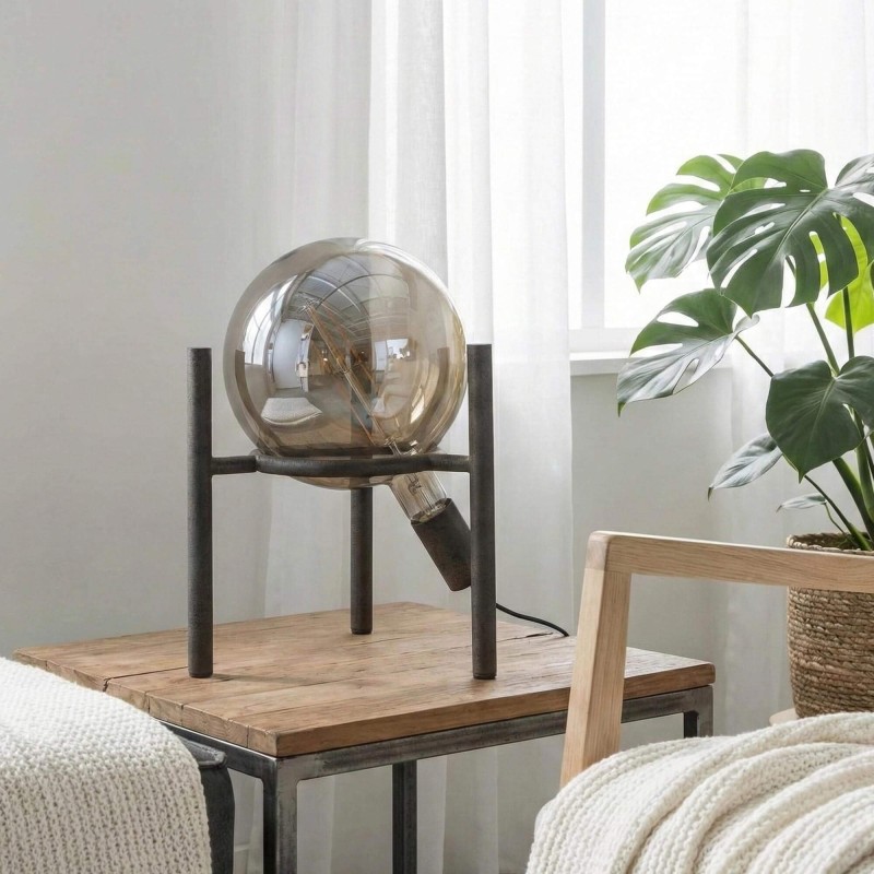 Lampe industrielle à poser en argent veilli - Saturn
