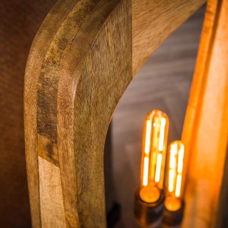 Lampadaire sur pied en bois de manguier massif - Noxios