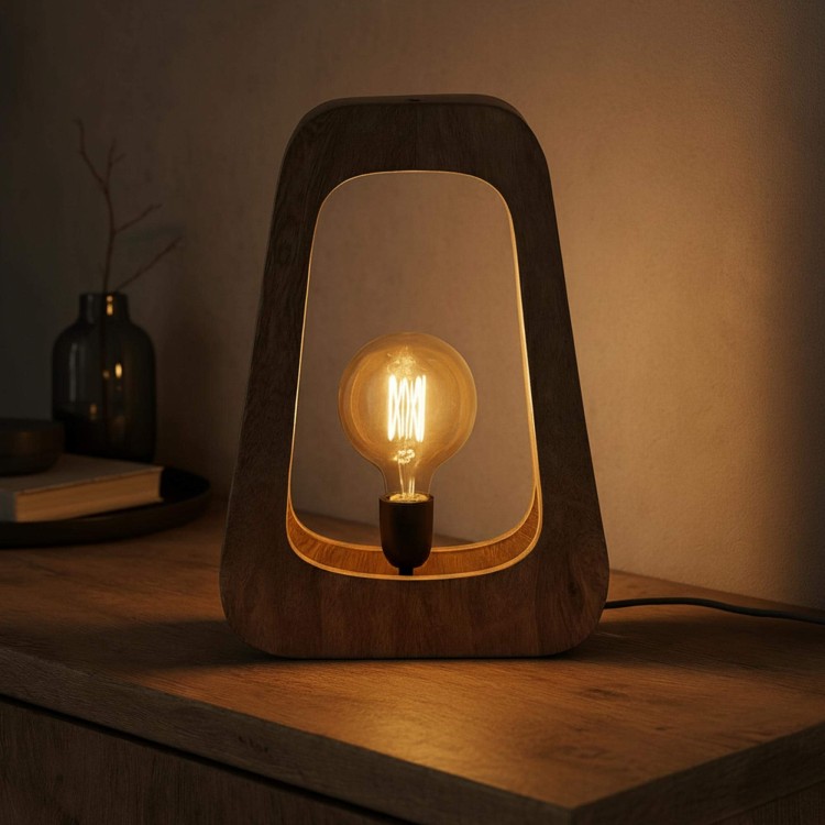 Lampe de table en bois de manguier massif - Noxios