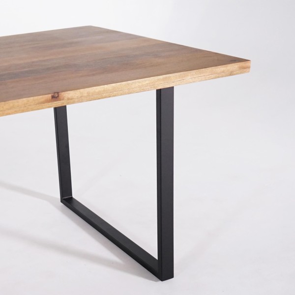 Table à manger en bois massif de manguier et métal 160 cm - Kansas