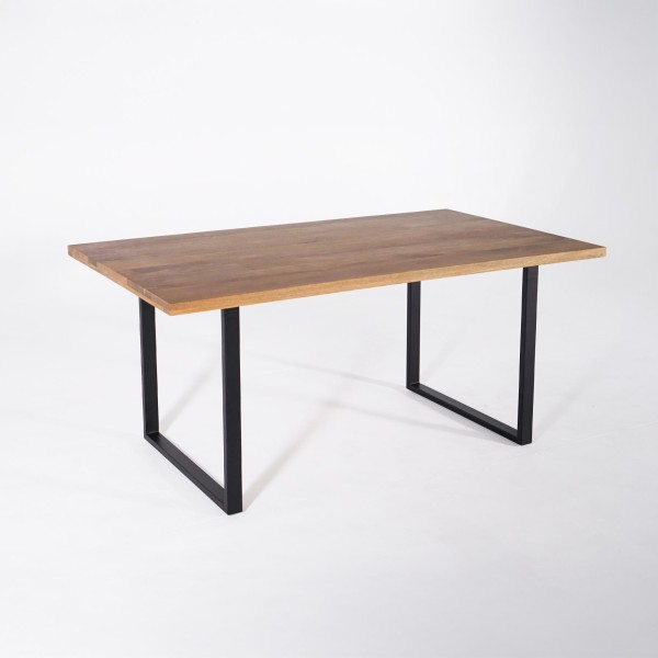 Table à manger en bois massif de manguier et métal 160 cm - Kansas