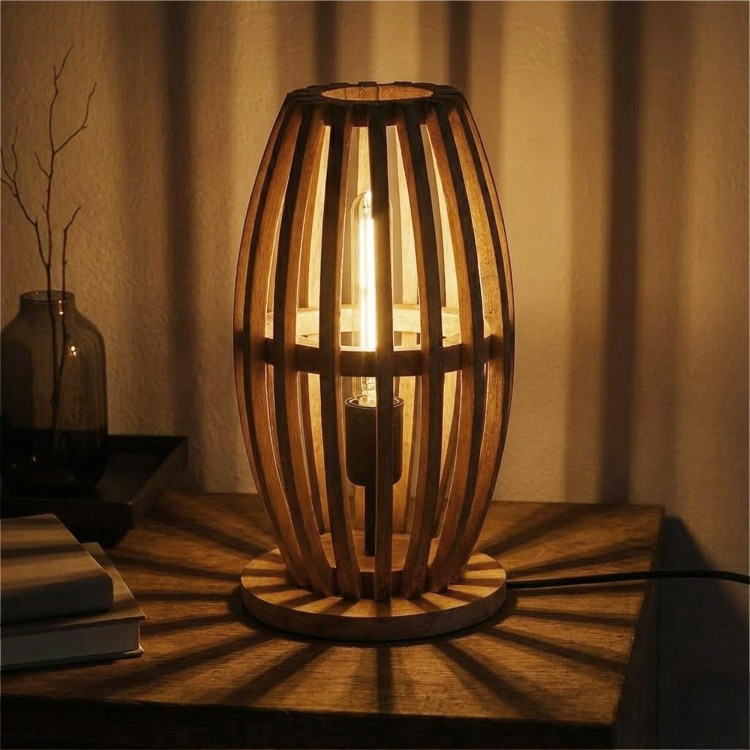 Lampadaire à poser en bois de manguier massif - Arken