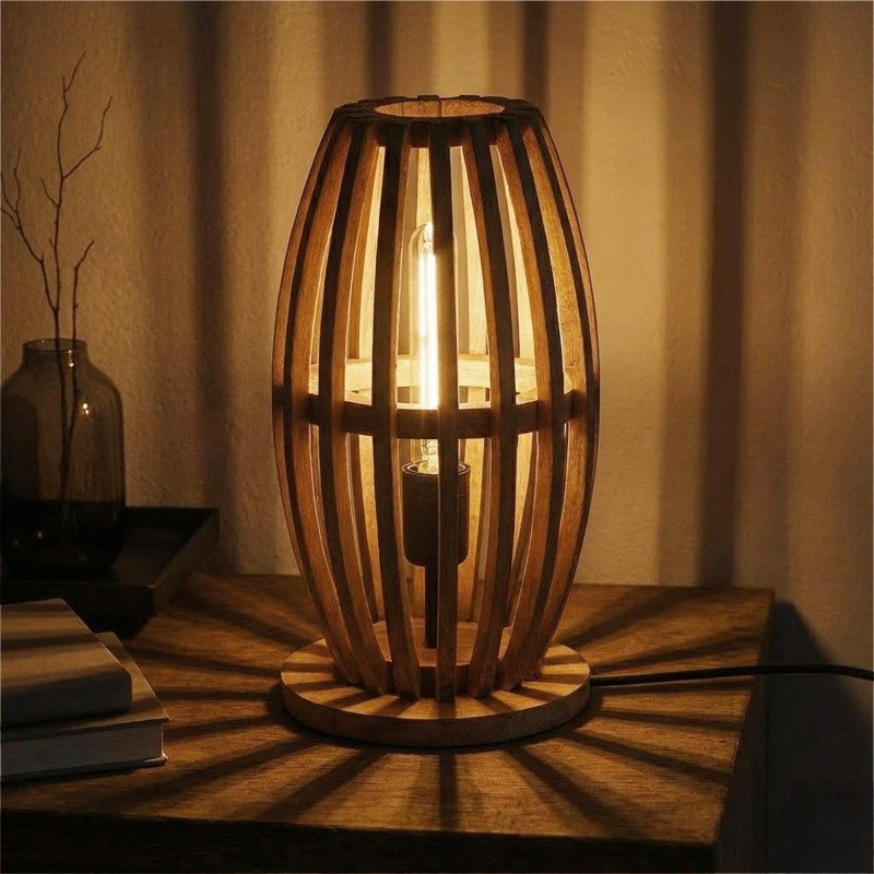 Lampadaire à poser en bois de manguier massif - Arken