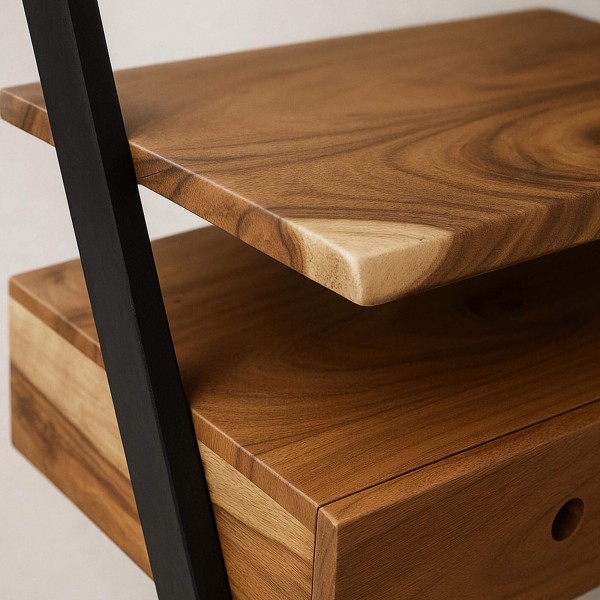 Table de chevet en bois massif d'acacia - Lean