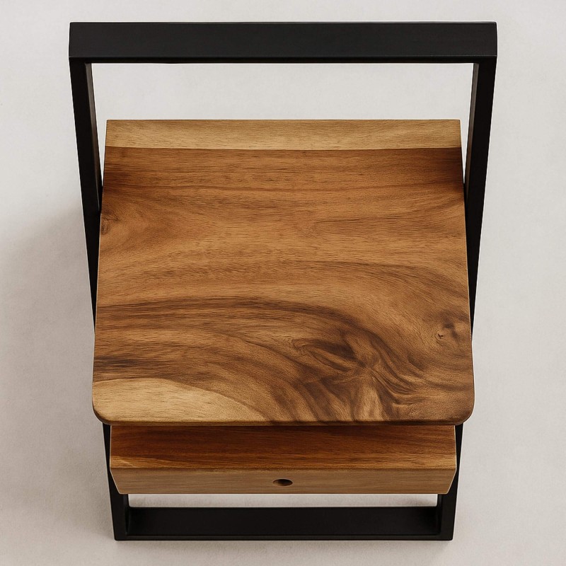 Table de chevet en bois massif d'acacia - Lean