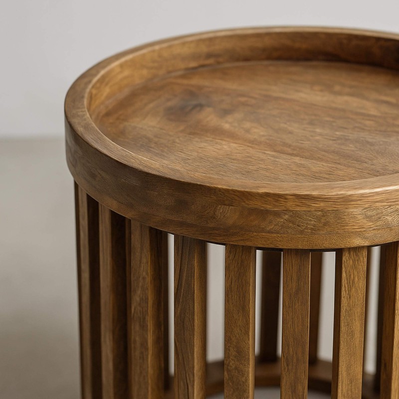 Table d'appoint en bois de manguier massif (lot de 2) - Tweak